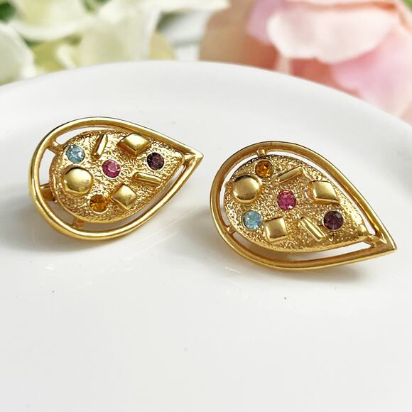 Sarah Coventry Vintage "Sara Zade" Clip Rhinestone Earrings - Picture 2 of 5